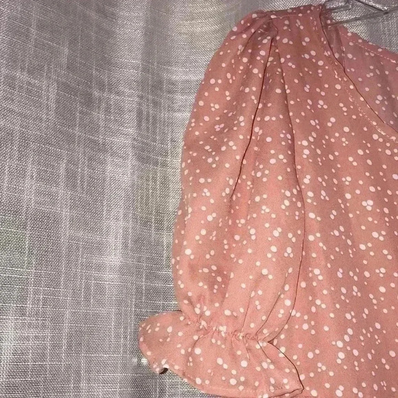 Peach Spotty Dot Blouse. - Picture 3 of 3